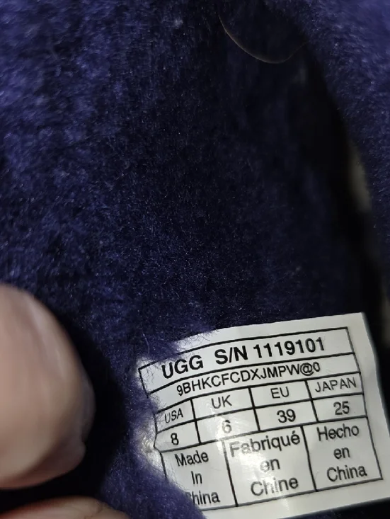 UGG Navy Suede Short Booties with Cutout Gem Cuff - Picture 7 of 12